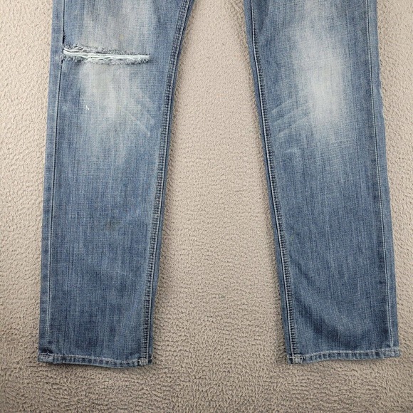 Buffalo David Bitton Jeans Mens 29x32 Blue Denim THRASHED Grunge Distressed - Picture 6 of 16